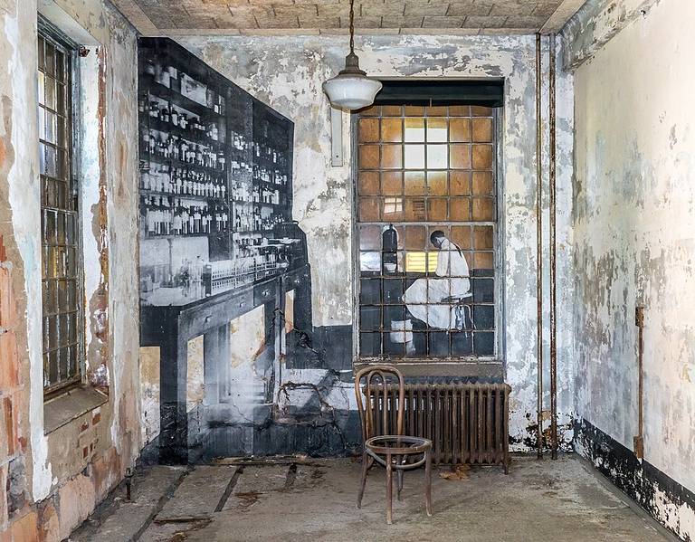 An abandoned hospital room on Ellis Island.