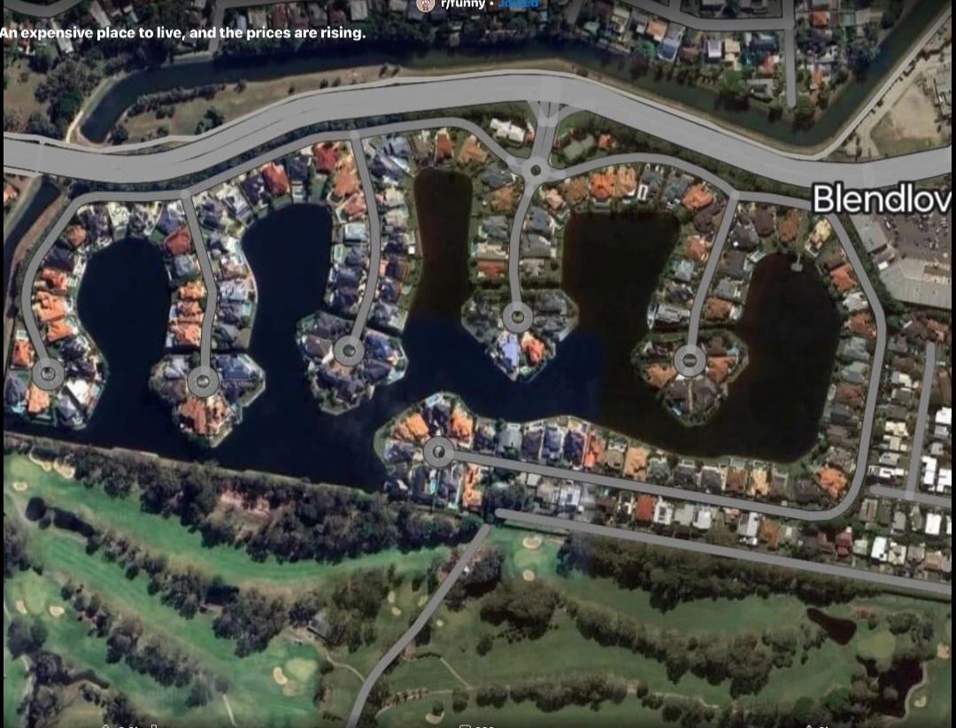 Blursed Neighborhood from Reddit r/blursedimages.